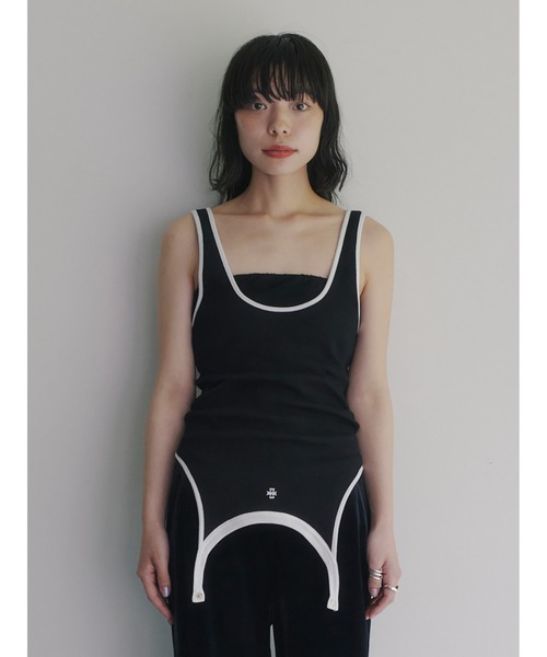 SORIN タンクトップ ノースリーブ Cotton Rib Bicolor