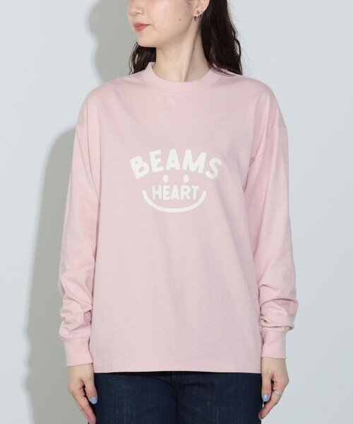 BEAMS HEART tシャツ スマイルロゴ ロングスリーブTシャツ