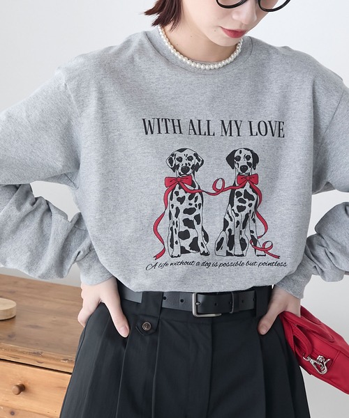xoxome ロゴプリント オーバーサイズTシャツ GILDAN tシャツ アソートロゴ オーバーサイズ プリント ロンTEE