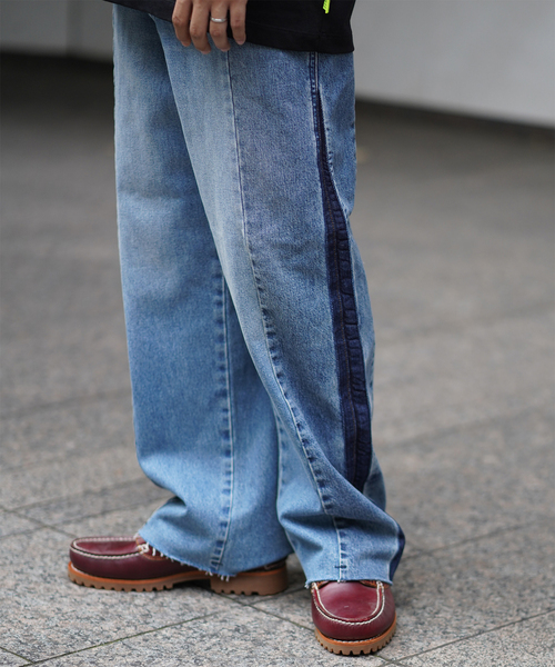 Wrangler（ラングラー） ワイドパンツ ジーンズ WREMAKE BROKEN DENIM 