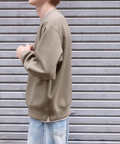 ENFOLD / ダンボール スウェットレイヤーPULLOVER エンフォルド ダンボールスウェット レイヤープルオーバー 黒 白
