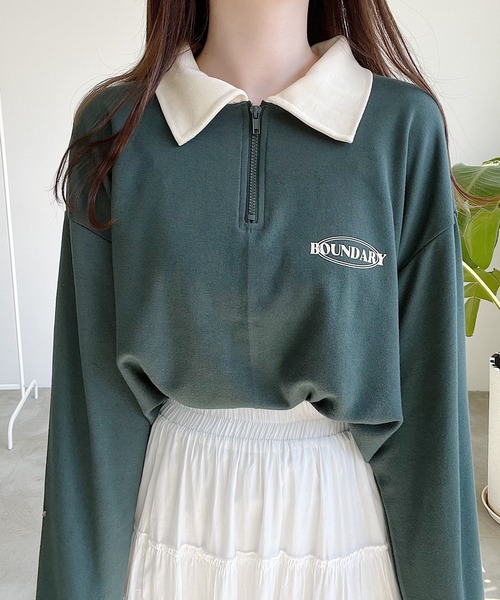 tシャツ ハーフジップカットソー レディース tシャツ ハーフジップロンT レディース : ZOZOTOWN Yahoo!店