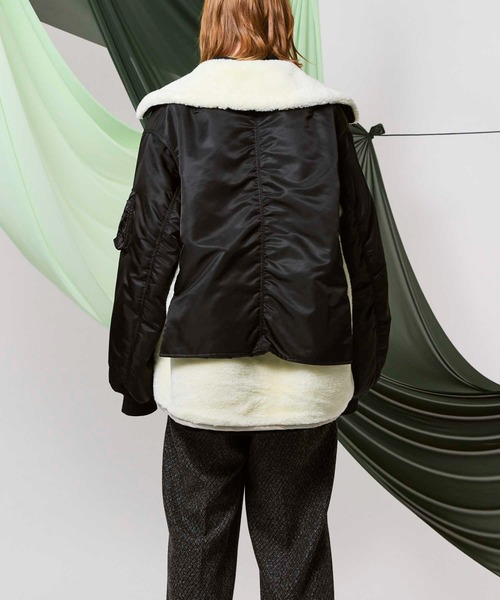 UNISEX》Different Materials Layering Prime-Over Trucker Jacket/異 