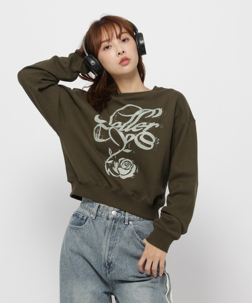トレーナー スウェット CAVISH／クラシックローズプルオーバー（ウラケ） レディース Cavish トレーナー スウェット CAVISH／クラシックローズプル