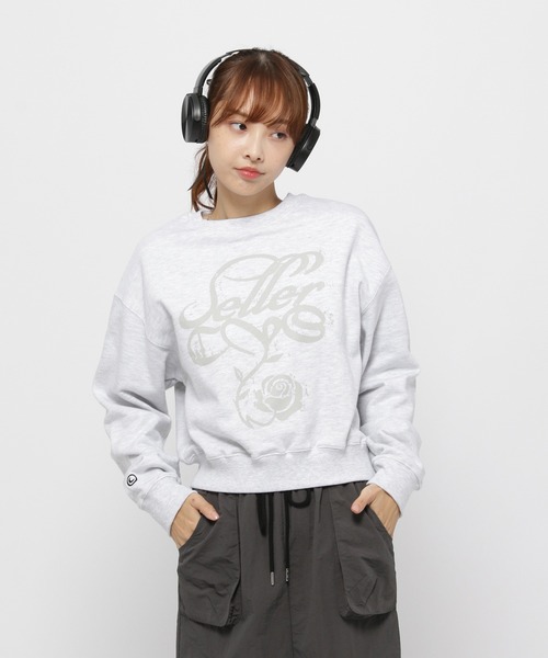 トレーナー スウェット CAVISH／クラシックローズプルオーバー（ウラケ） レディース Cavish トレーナー スウェット CAVISH／クラシックローズプル