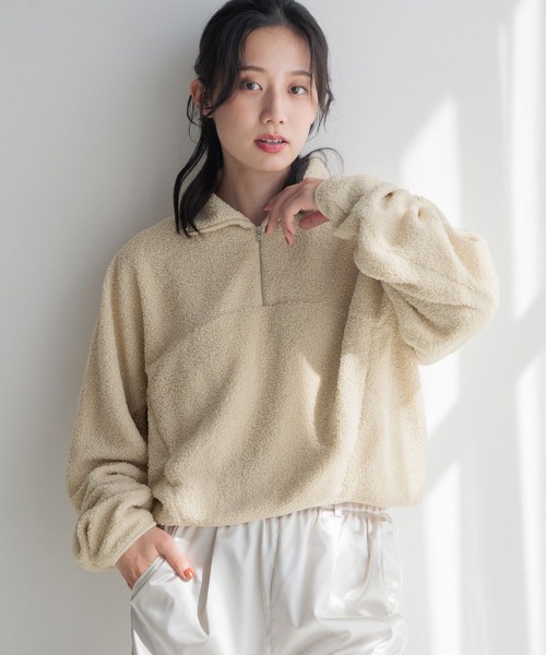 LOWRYS FARM（ローリーズファーム） ニット セーター ボアハーフジップ