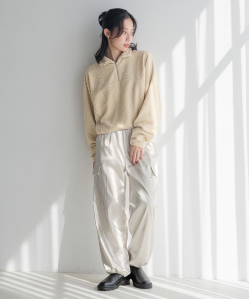 LOWRYS FARM（ローリーズファーム） ニット セーター ボアハーフジップ