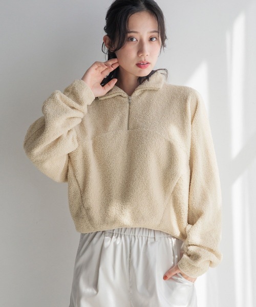 LOWRYS FARM（ローリーズファーム） ニット セーター ボアハーフジップ