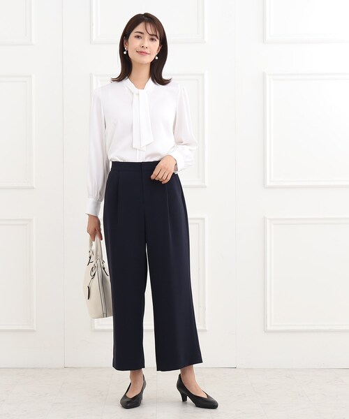 ブラウス シャツ 「夏SALE／フォーマル/マシンウォッシュ可」シルキーボウタイデザインブラウス レディース Reflect ブラウス シャツ 「夏SALE／フォーマル/マシン