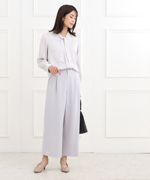 ブラウス シャツ 「夏SALE／フォーマル/マシンウォッシュ可」シルキーボウタイデザインブラウス レディース Reflect ブラウス シャツ 「夏SALE／フォーマル/マシン
