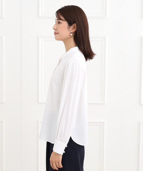 ブラウス シャツ 「夏SALE／フォーマル/マシンウォッシュ可」シルキーボウタイデザインブラウス レディース Reflect ブラウス シャツ 「夏SALE／フォーマル/マシン