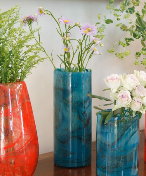 DULTON（ダルトン） 花瓶 GLASS VASE 300 FLUSSO/ マーブル柄 フラワー