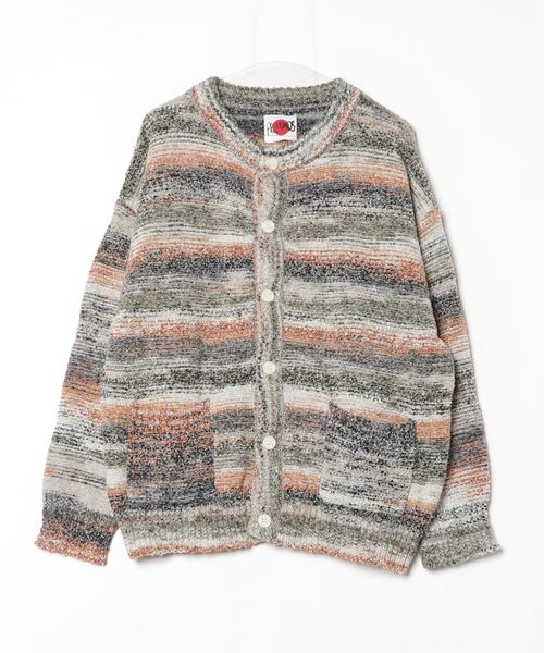 ◆BLOND9◆ THREE LINES KNIT CARDIGAN (全2色) カーディガン BLONDNINE] Three Lines Knit Cardigan_全2色