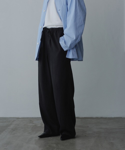 ◆大人気◆WETHEROAD◆AUSTIN STRAPSANDEL◆送料無料◆UNISEX ADAM ET ROPE' スラックス 「WEB限定」リネンミックス ドレープ