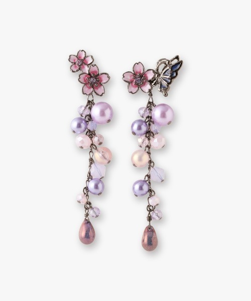 【ANNA SUI】夜桜と蝶モチーフ ピアス ANNA SUI ピアス 夜桜と蝶モチーフ レディース : ZOZOTOWN Yahoo