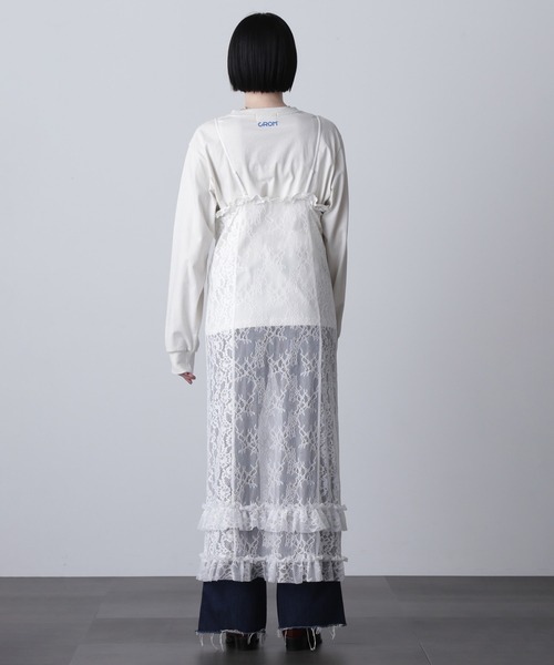 ローズバッド✨ CREOLME Vネックレースワンピース ROSE BUD（ローズバッド） ワンピース (CREOLME)LACE CAMI DRESS