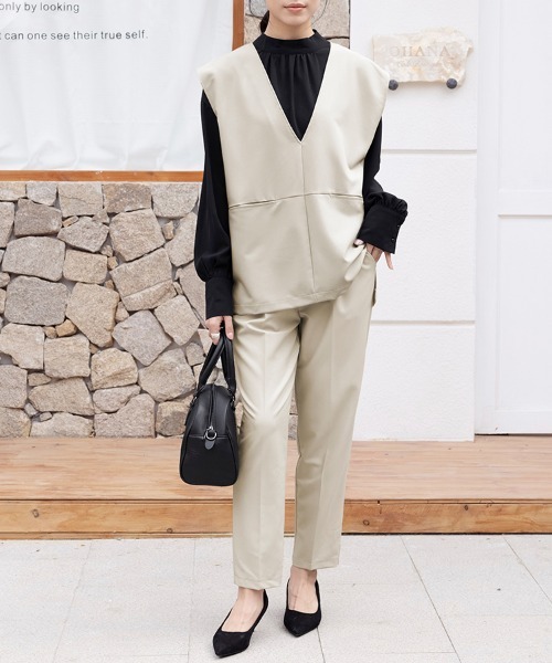 セットアップ 深めVネッククラシカルセットアップ レディース