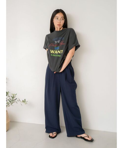 Ungrid パンツ ラインデザインラフタックパンツ レディース