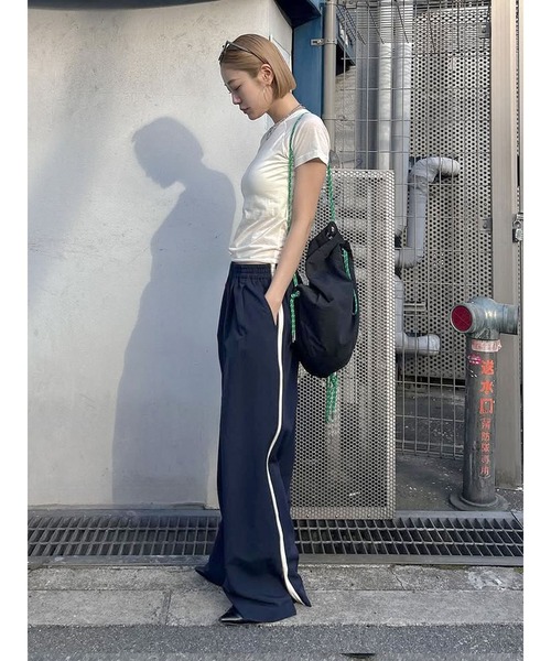 Ungrid（アングリッド） パンツ ラインデザインラフタックパンツ