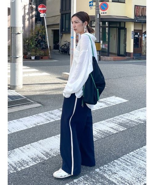 Ungrid パンツ ラインデザインラフタックパンツ レディース