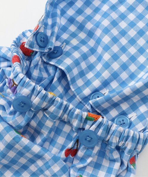 BIT'Z（ビッツ） ベビー フルーツとベジタブルの刺繍柄チェック2WAY