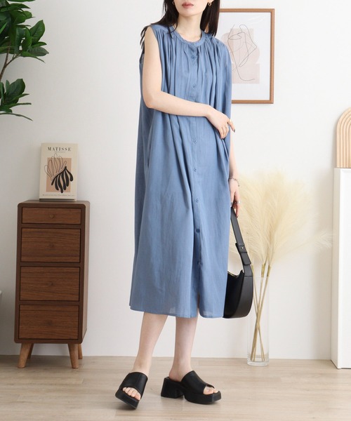 mitis（ミティス） ワンピース ギャザーワンピース ロングジレ