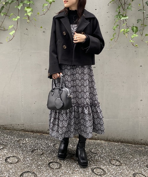 「AS KNOW AS PINKY」 ピーコート FREE ブラック レディース_画像4