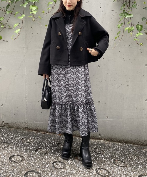 「AS KNOW AS PINKY」 ピーコート FREE ブラック レディース_画像6