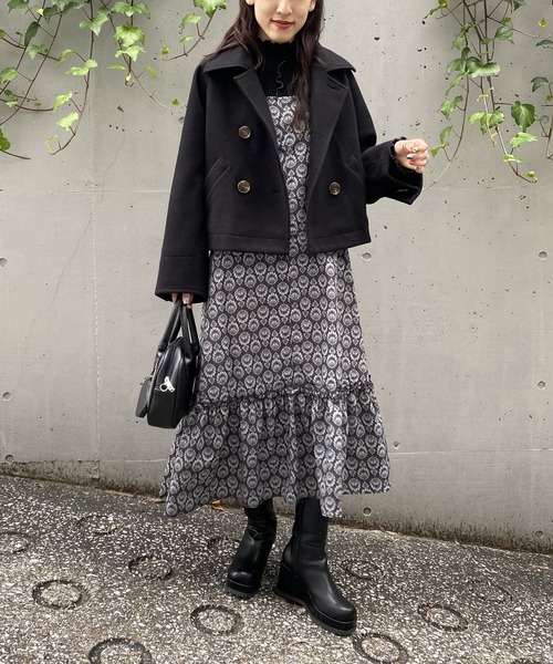 「AS KNOW AS PINKY」 ピーコート FREE ブラック レディース_画像7