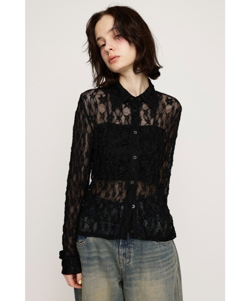SからL対応 シェルレーストップス SLY ブラウス シャツ LACE COMPACT SH レース コンパクト