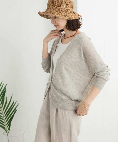 URBAN RESEARCH DOORS - 新品タグ付◉ L/BEIGE  DOORS リネンVネックカーディガン URBAN RESEARCH DOORS - 新品タグ付◉ L/BEIGE DOORS リネンV