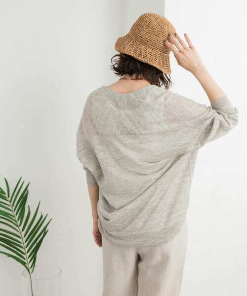 URBAN RESEARCH DOORS カーディガン リネンVネックカーディガン