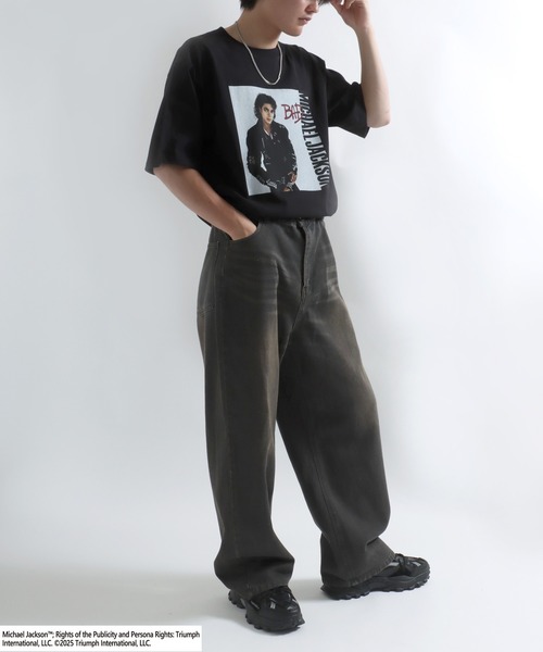 tシャツ 「MICHAEL JACKSON/マイケル・ジャクソン」 リラックスフィット フロントプリント クルーネックTシャツ レディース メンズ tシャツ MICHAEL JACKSON（マイケル・ジャクソン）プリントT