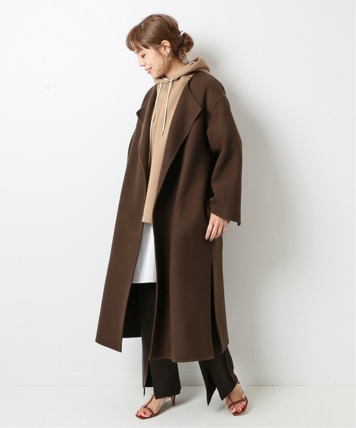 Spick&Span スピックアンドスパン　ノーカラーロングコート ベルト　38 Spick＆Span（スピック アンド スパン） 「Spick & Span」 ノーカラー