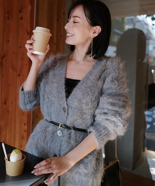 アニュアンス　カーディガン anuans（アニュアンス） ニットカーディガン FREE グレー レディース