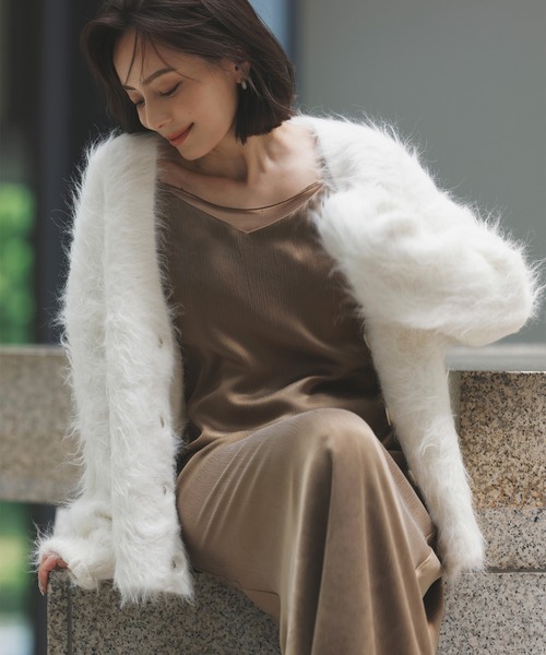 アニュアンス　カーディガン anuans（アニュアンス） ニットカーディガン FREE グレー レディース