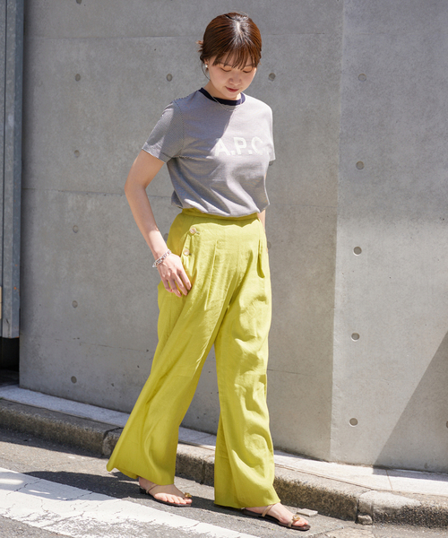 イエナ　マリン　パンツ イエナ IENA リネンストレッチ マリンパンツ （グリーン