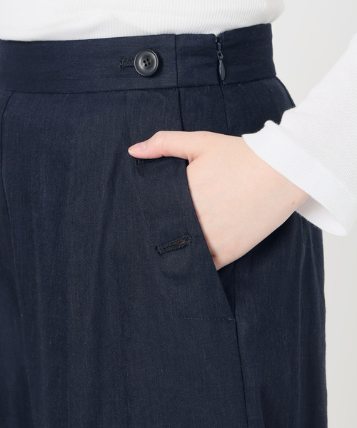 IENA リネンストレッチパンツ　ブルーA サイズ38 新品・未使用・完売 IENA パンツ リネンストレッチ マリンパンツ レディース