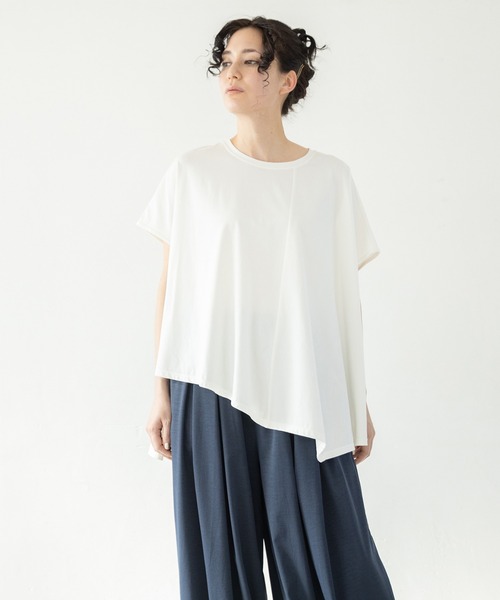 tシャツ アシンメトリーフレアーTシャツ レディース