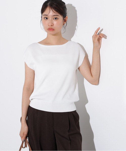 ニット セーター 「Chat de Lama」リネンボートネックニット レディース URBAN RESEARCH DOORS ニット セーター コットンボートネック