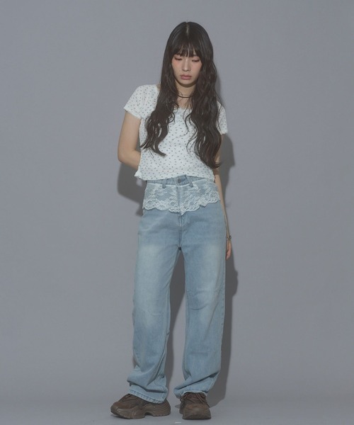 Nu ジーンズ デニム デニムパンツ 「Nu」レースデニム レディース