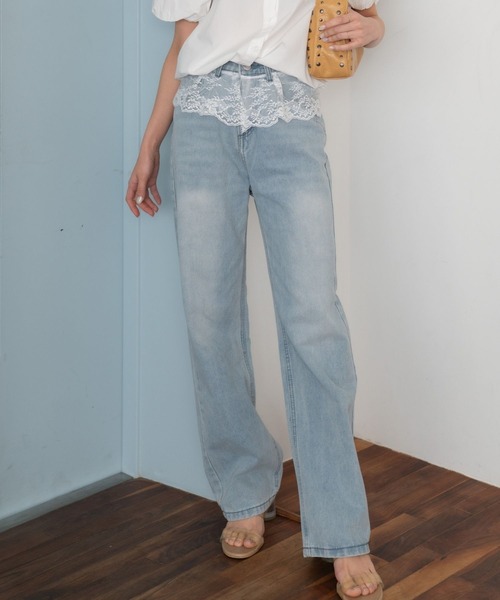Nu ジーンズ デニム デニムパンツ 「Nu」レースデニム レディース