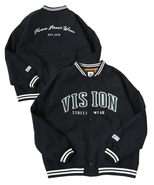 「VISION STREET WEAR」 スタジャン LL グリーン メンズ_画像2