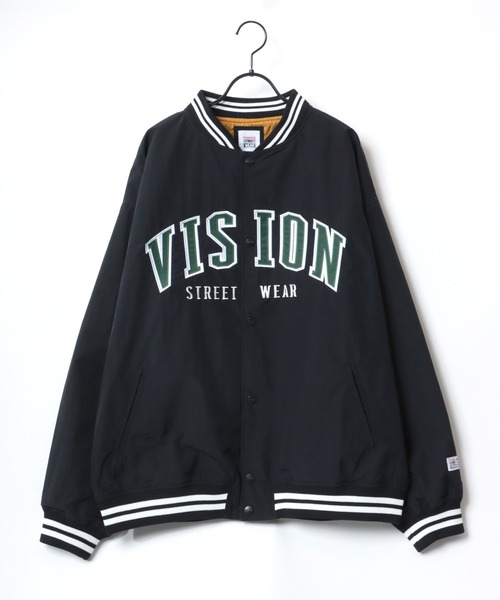 「VISION STREET WEAR」 スタジャン LL グリーン メンズ_画像3