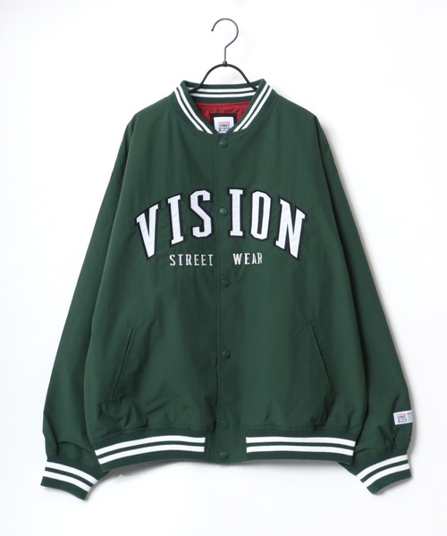 「VISION STREET WEAR」 スタジャン LL グリーン メンズ_画像7