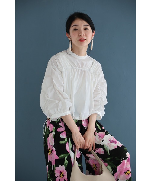 tシャツ シャカシャカ素材の軽量短丈プルオーバートップス レディース