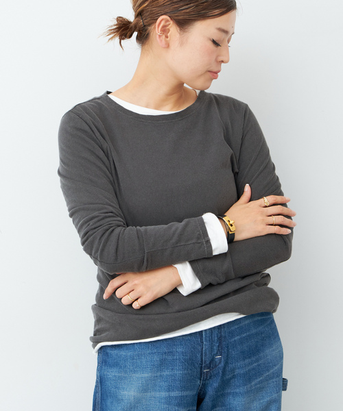 「Deuxieme Classe」 長袖カットソー FREE グレー レディース Deuxieme Classe 「Deuxieme Classe」 長袖カットソー FREE
