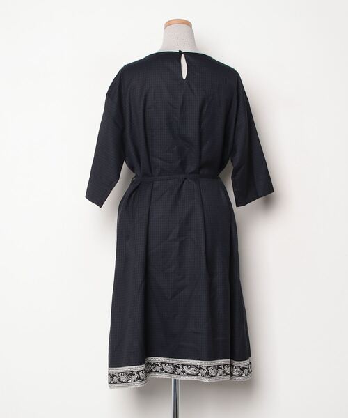 「Les Olivades」 7分袖ワンピース - ネイビー レディース_画像2
