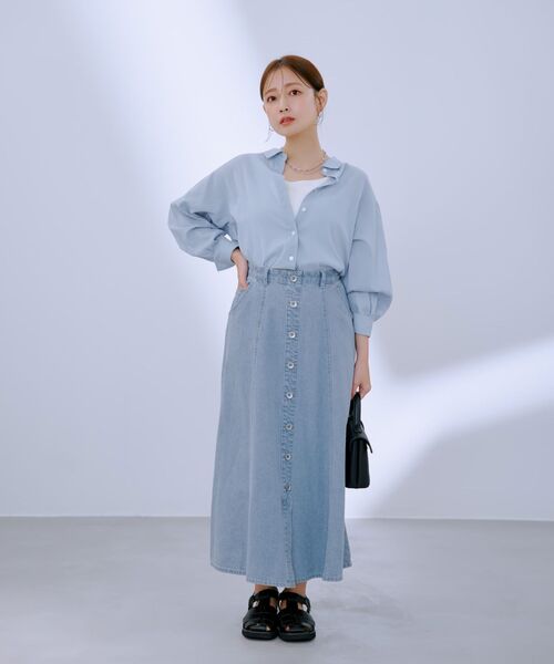 ブラウス シャツ バンドカラーバックギャザーシャツ 「低身長・小柄女性」 レディース バンドカラーバックギャザーシャツ | 小柄・低身長女性向け