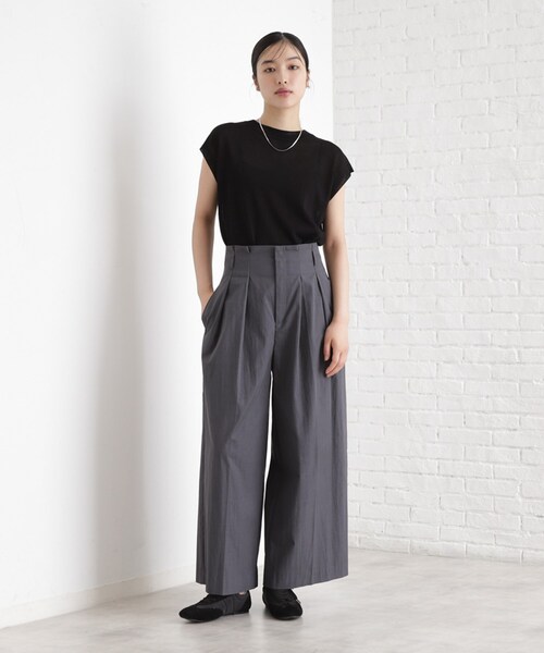 THE SHOP TK ニット セーター ラメシアーフレンチ袖トップス「セットUP